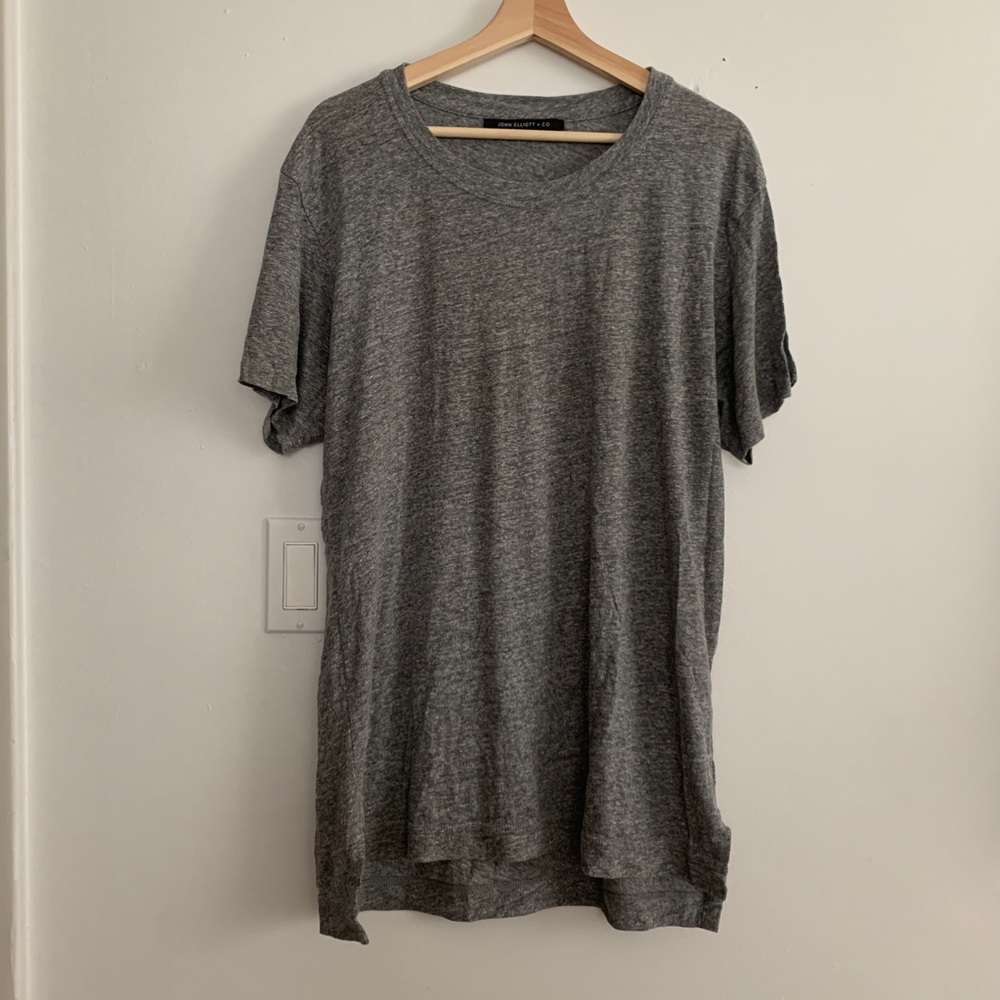 John Elliot Grey heather short sleeve tee
